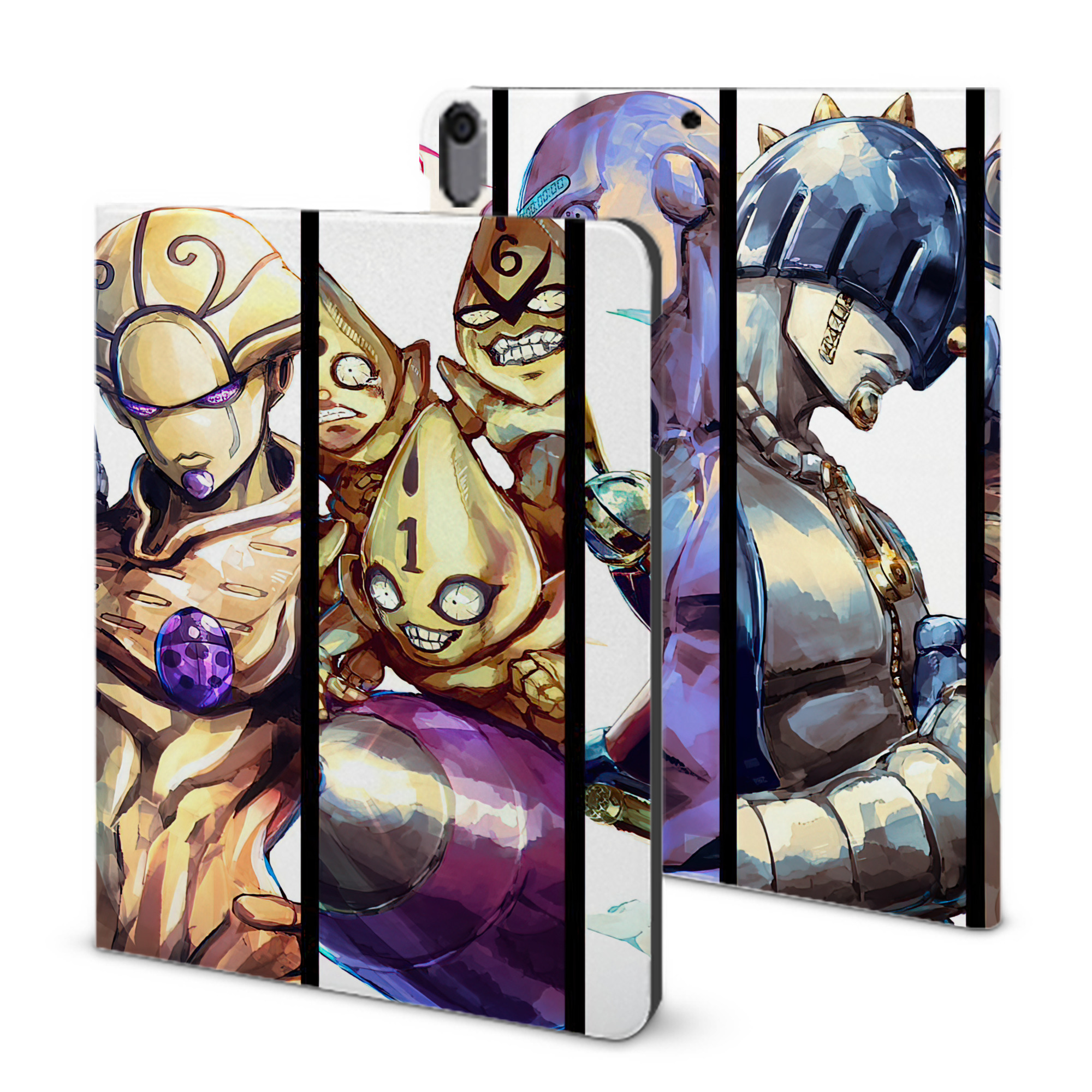 （画像用） ジョジョの奇妙な冒険 JoJo's Bizarre Adventure IPad ケース ブック型 PUレザー TPU 耐衝撃 軽量 薄型 ペン収納なし 全面保護 IPad 各モデル対応